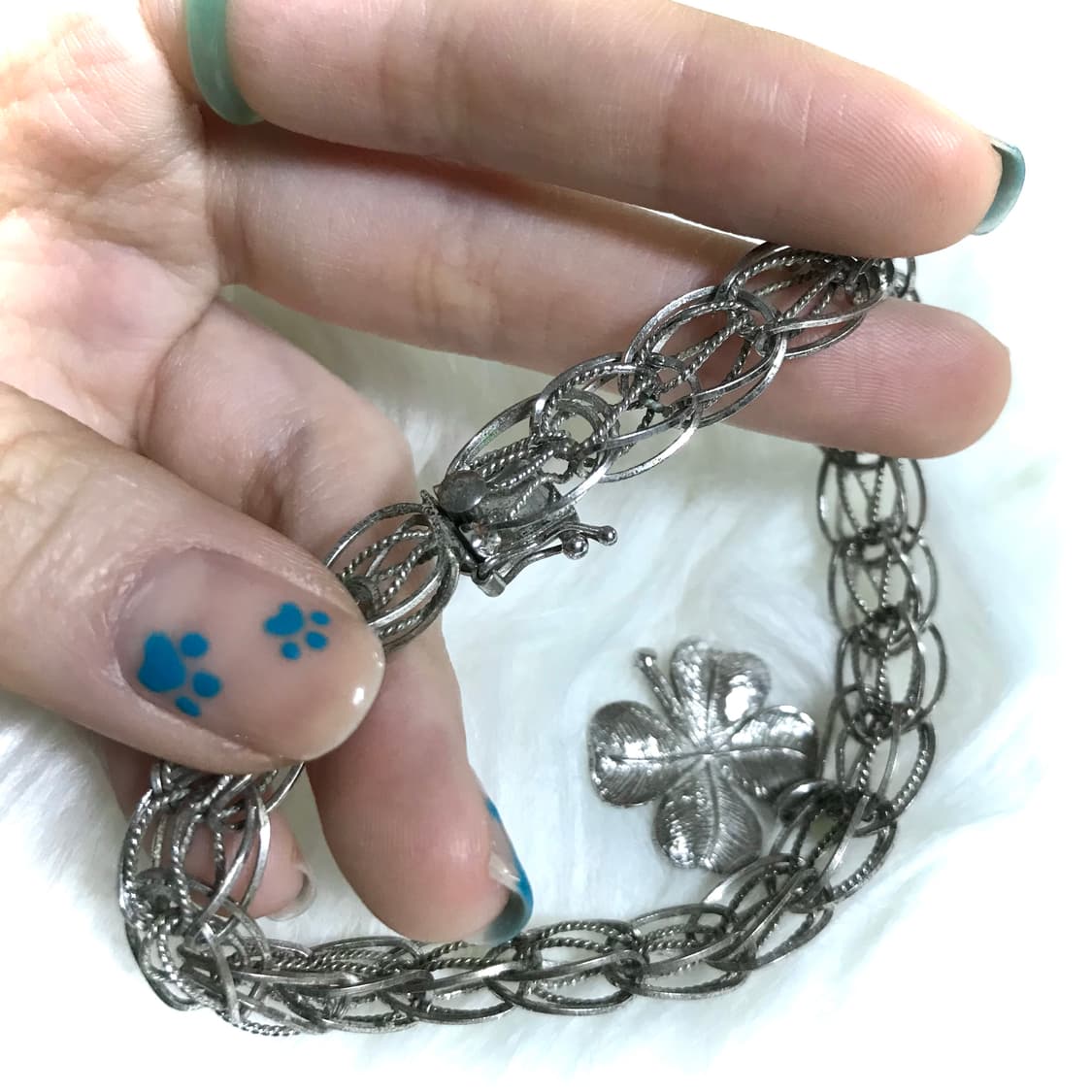 빈티지 네잎클로버 체인 팔찌 상품이미지3