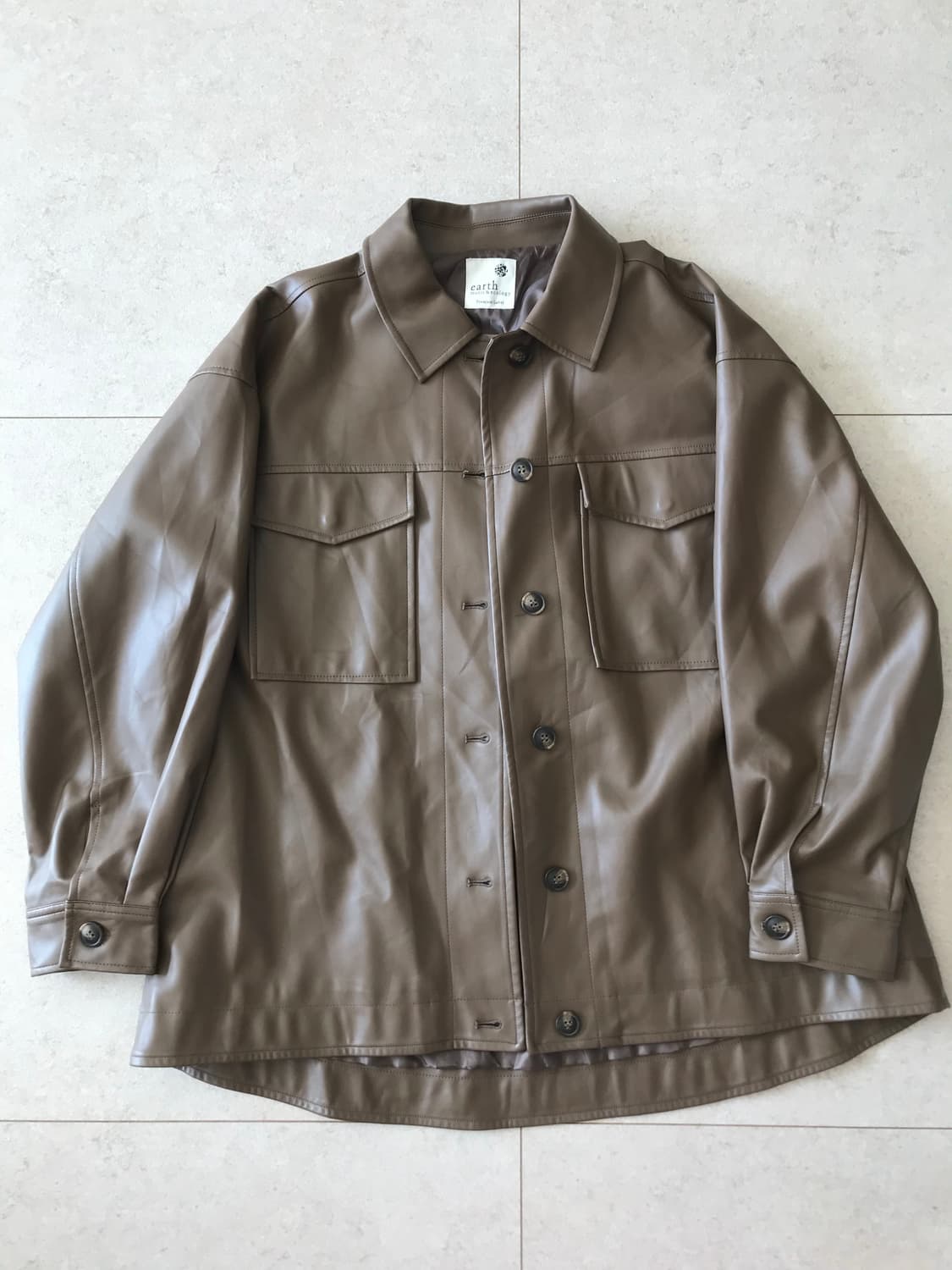 어스뮤직 프리미엄라벨 초코 브라운 카라 포켓 자켓 상품이미지1