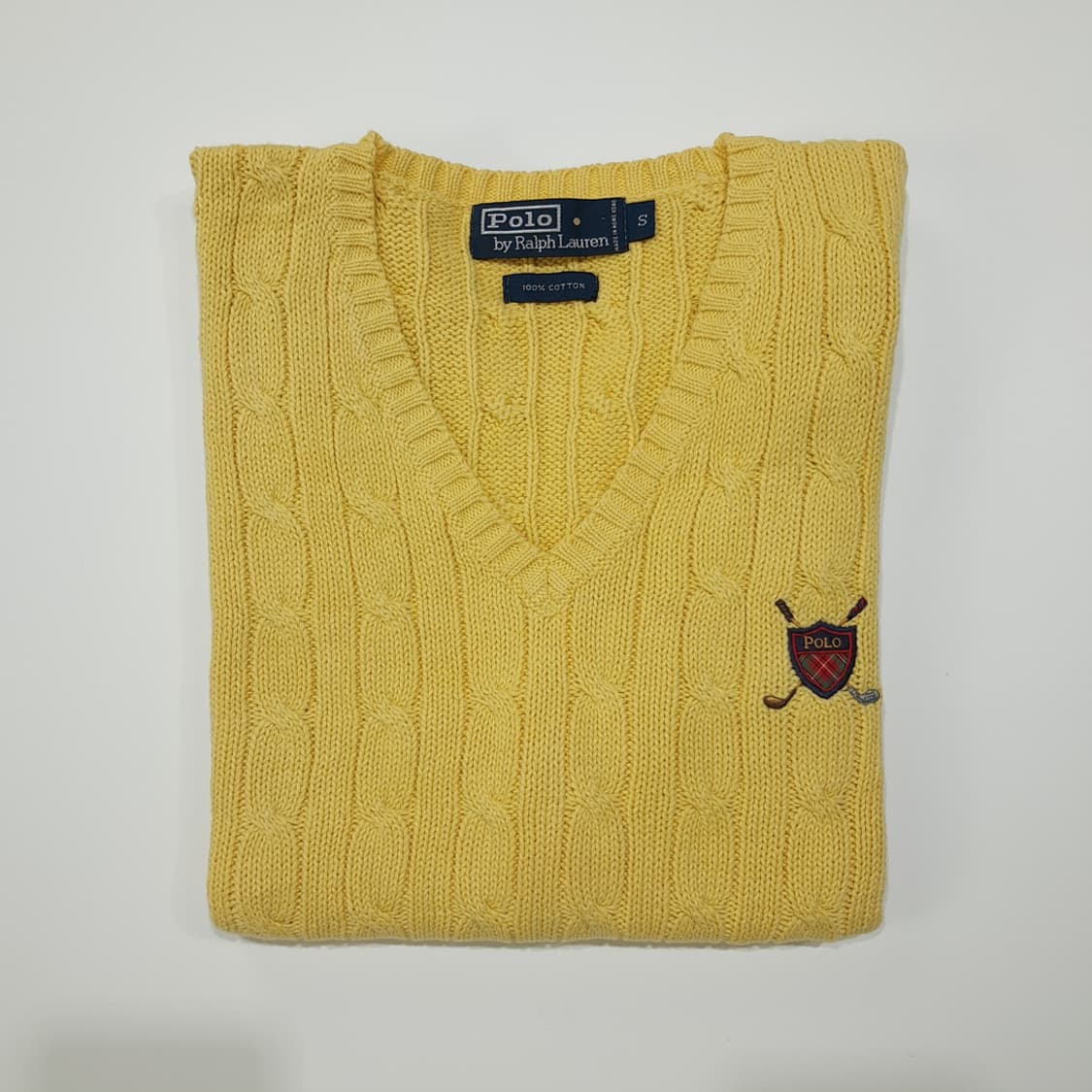 CL013 S 폴로 랄프로렌 90s 홍콩판 크레스트 로고 케이블 베스트 상품이미지7