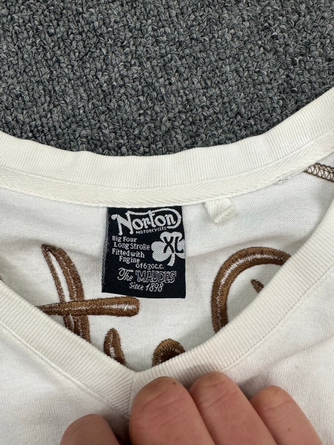 XL)노턴 빈티지 자수 브이넥 롱슬리브 상품이미지3