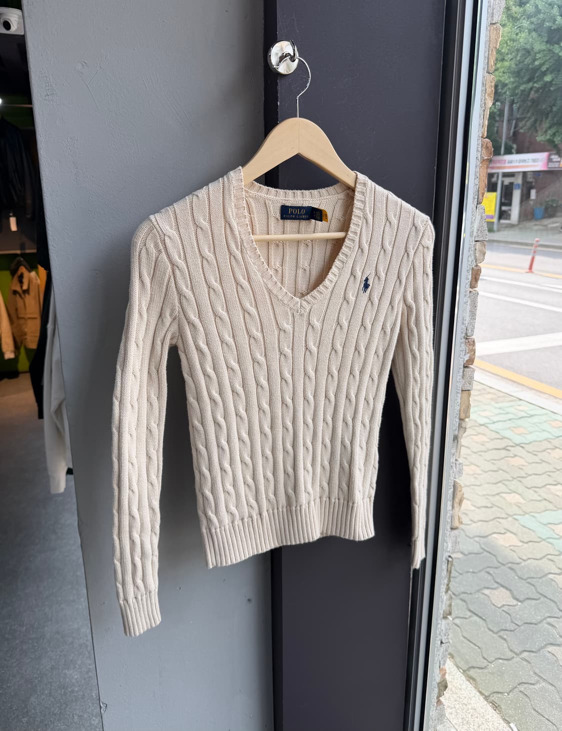XS/ 폴로랄프로렌 꽈배기 브이넥 신형 니트 상품이미지2