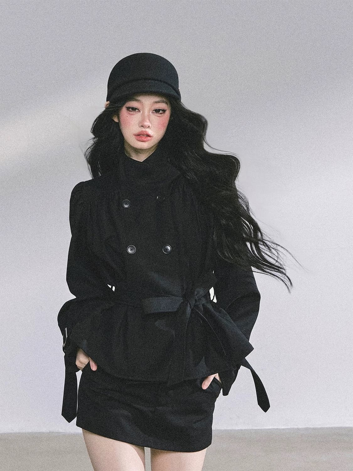 AOMALM 블랙 트렌치 코트 자켓 S 디어마이키코 상품이미지3