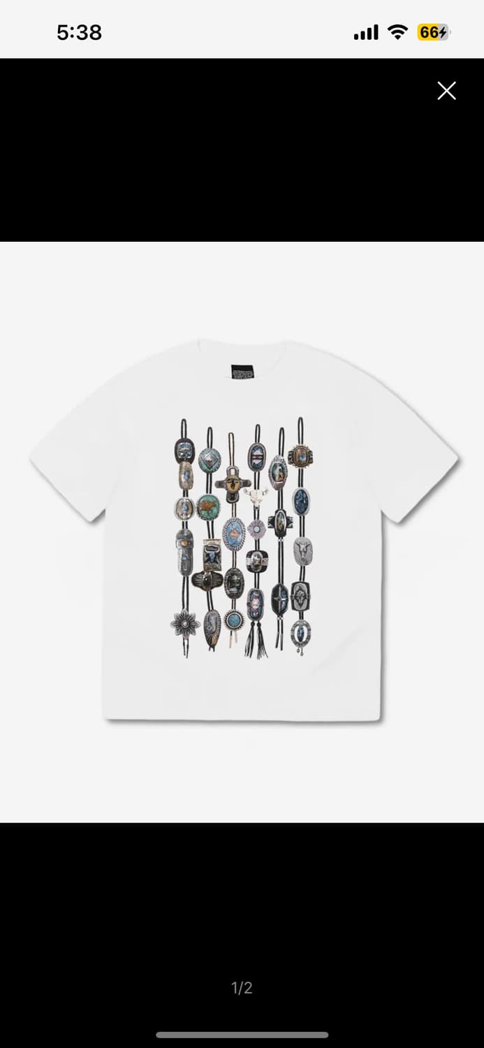 BOLO TIE HALF SLEEVE TEE (WHITE) 상품이미지1