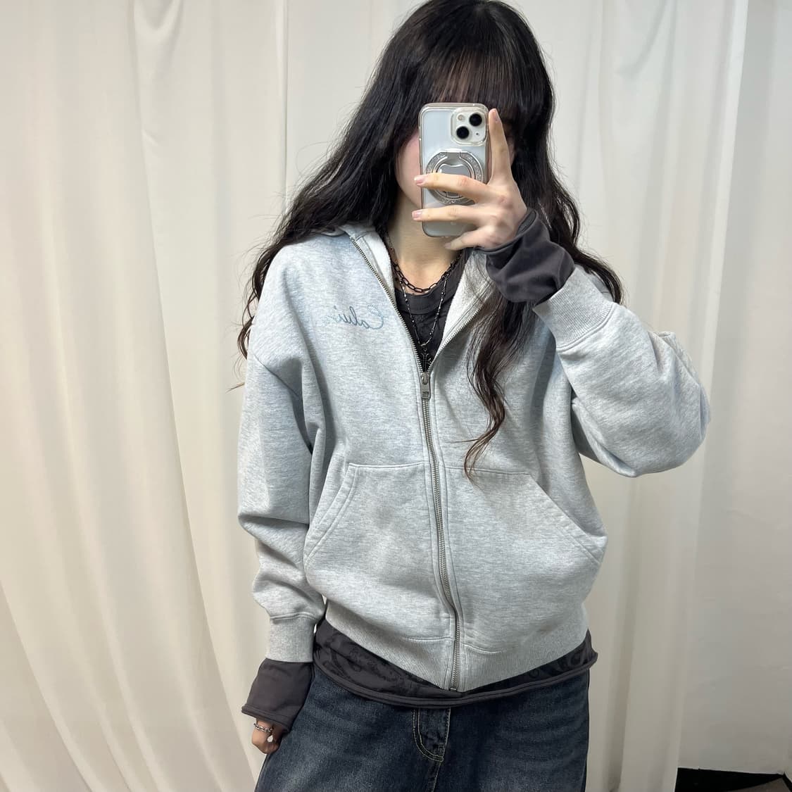Calvin Klein Grey Hood Zip-up 상품이미지2