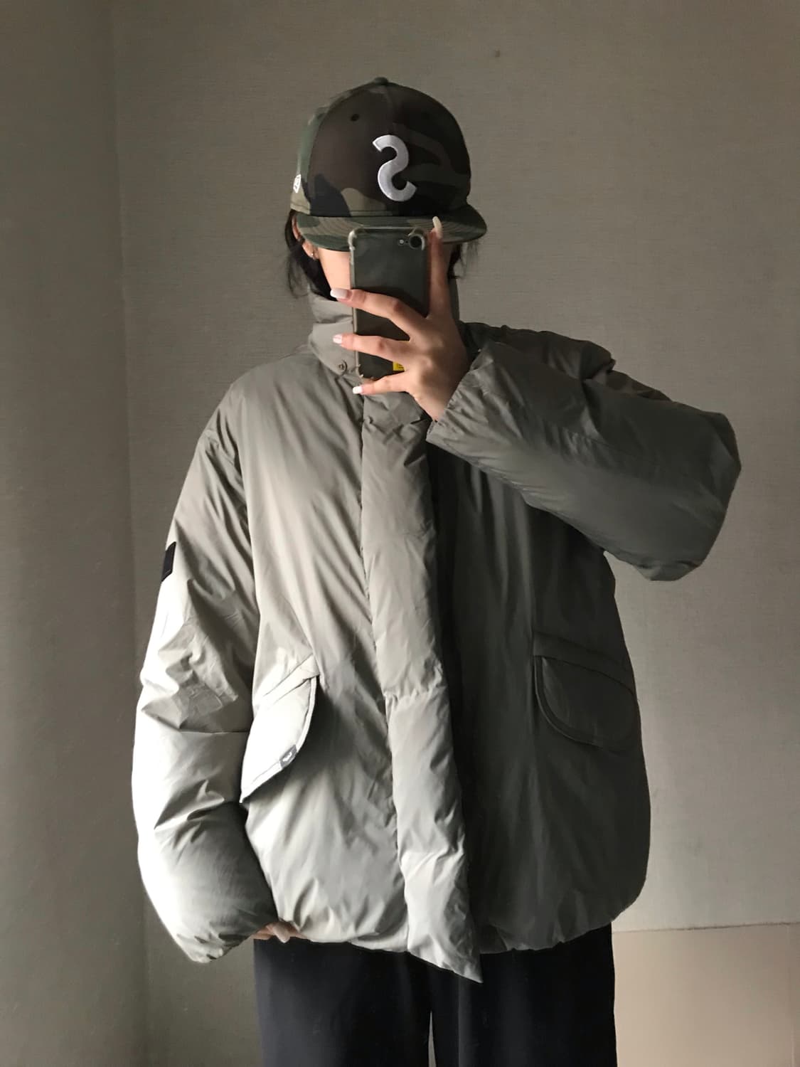 리 하이넥 카키 패딩 상품이미지1