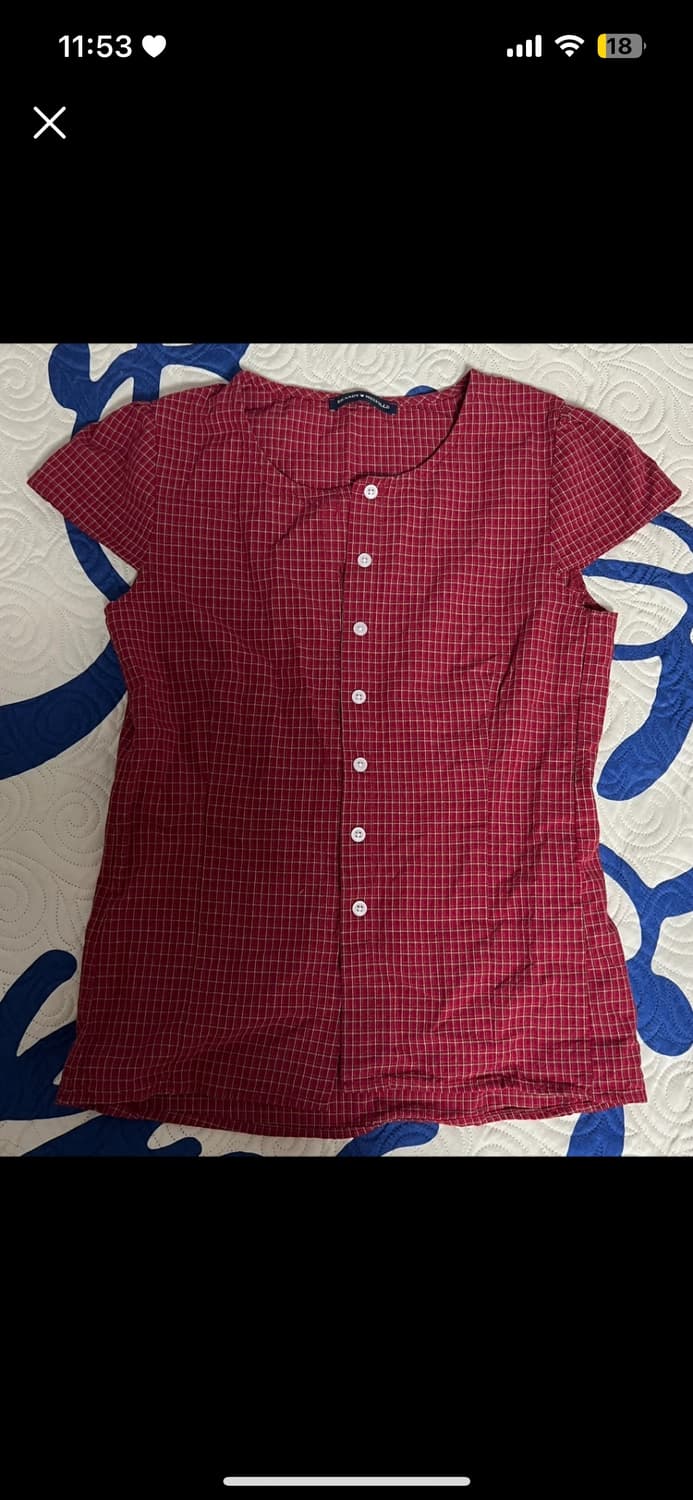 브랜디멜빌 rue plaid top 레드 체크 셔츠 상품이미지2