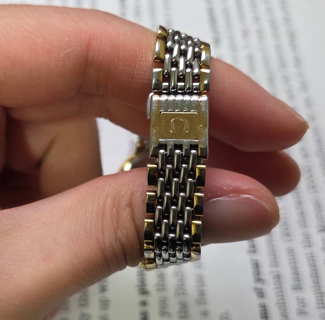 빈티지 오메가 드빌 동전쿼츠 샴골판 콤비 논데이트 쌀알브슬 여성용 상품이미지8