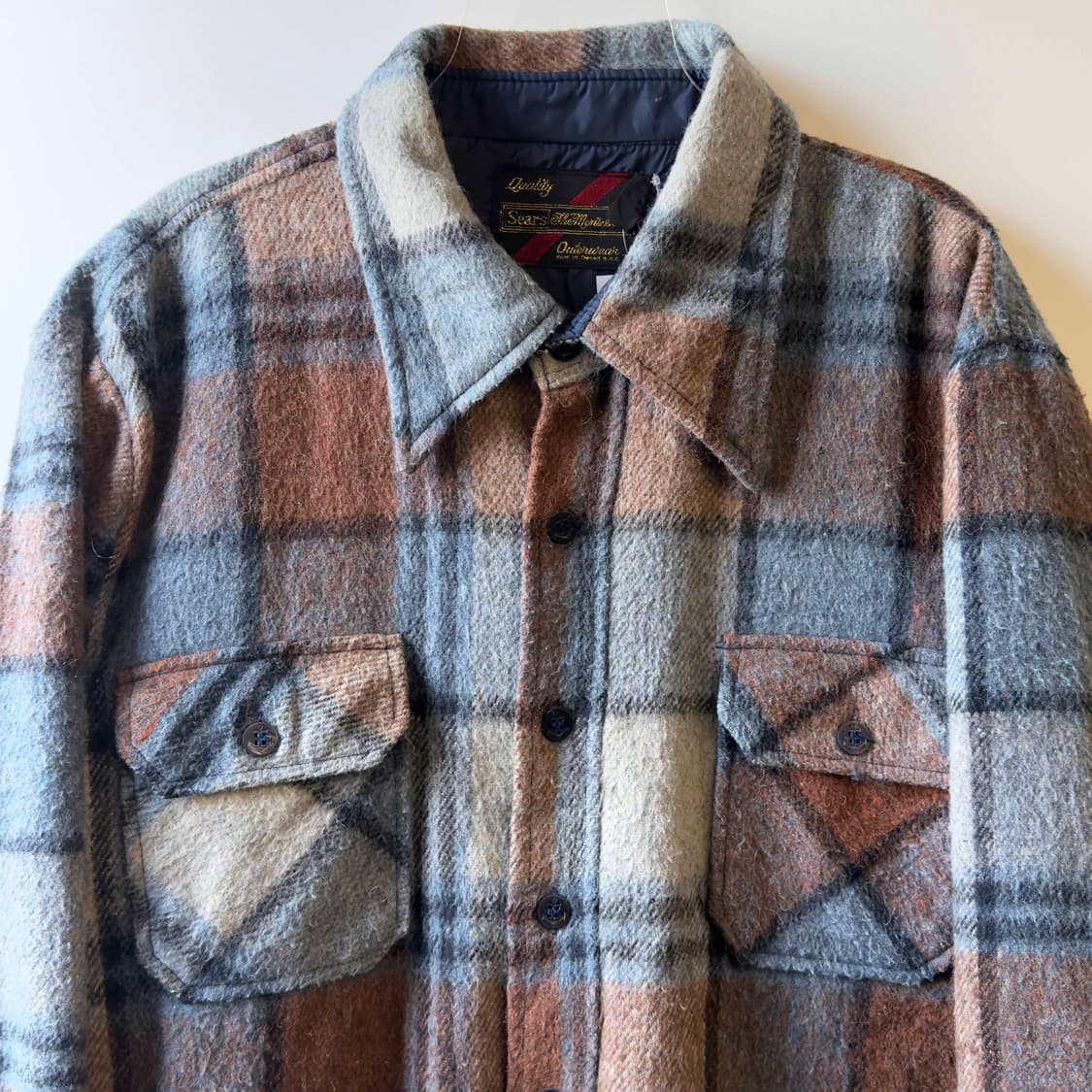 80s Sears 체크 울 자켓 USA 상품이미지2