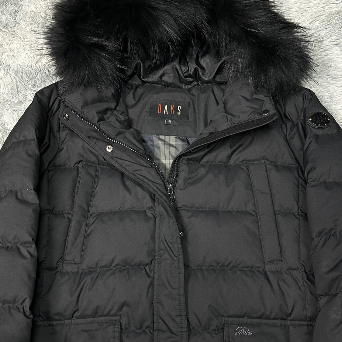 닥스 다운 블랙 퍼 롱패딩 105 상품이미지2