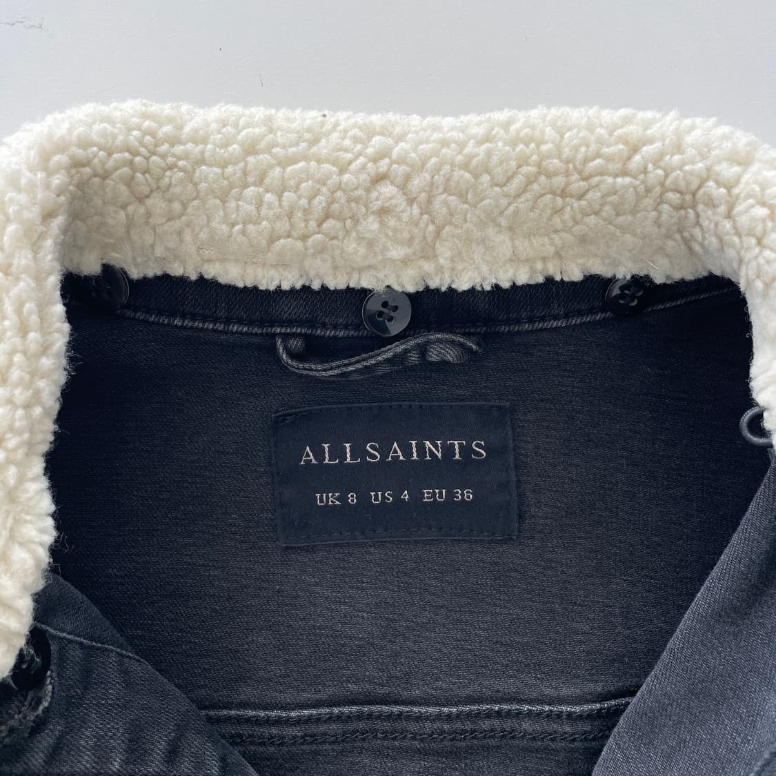 올세인츠 블랙 데님 트러커 청자켓 털 탈부착 상품이미지8