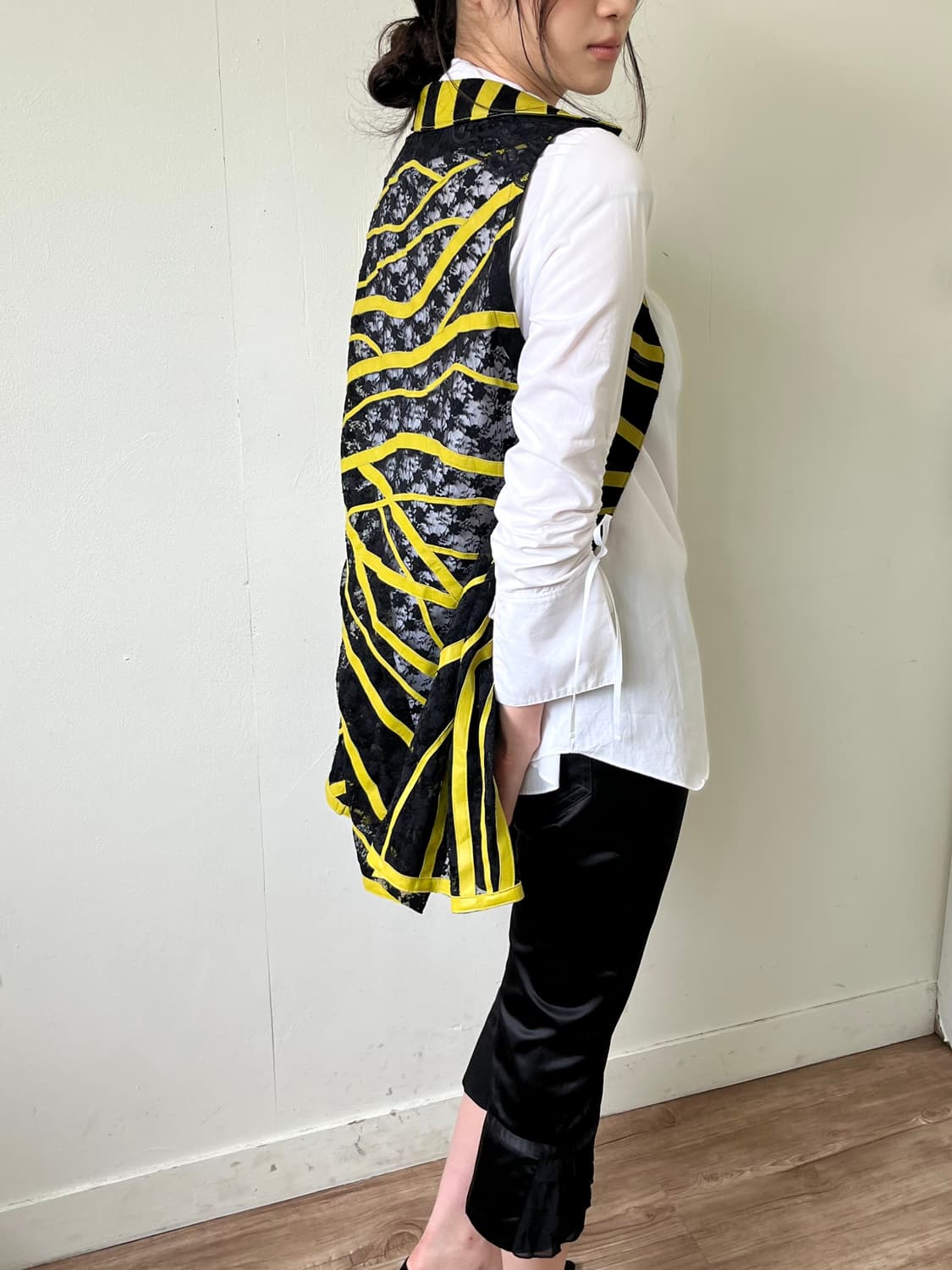 Japan vtg 시스루 레더 베스트 자켓 상품이미지9