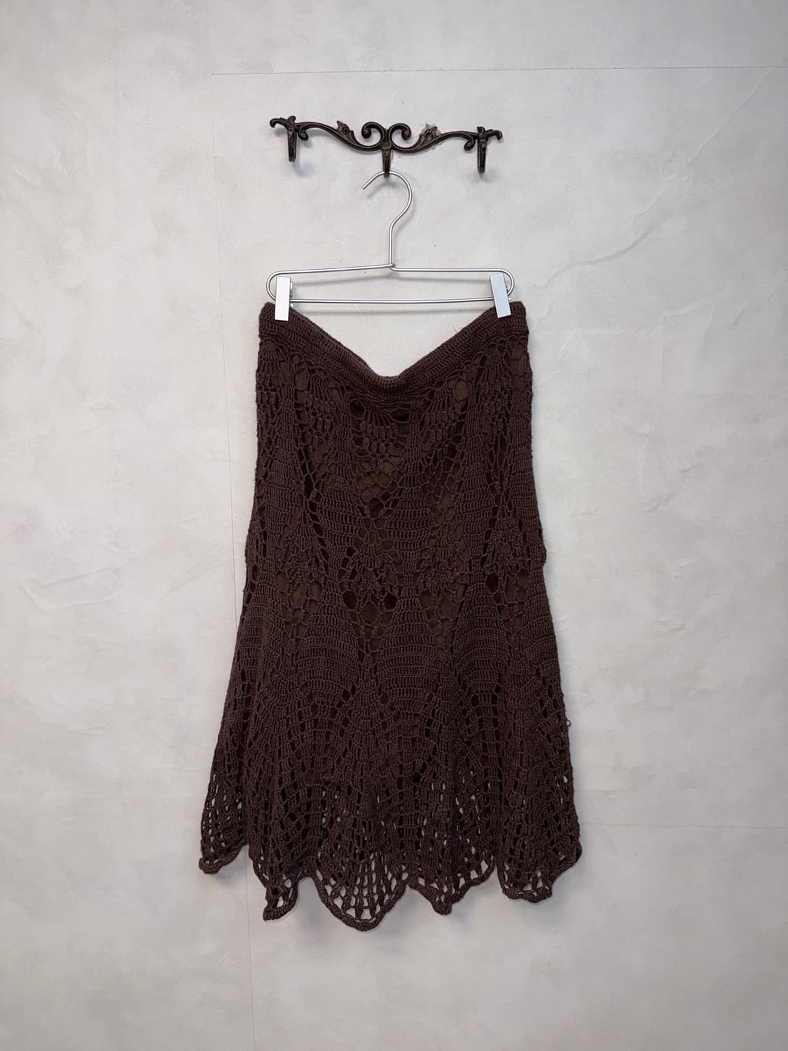 Dark brown fairy hippie crochet skirt 상품이미지3