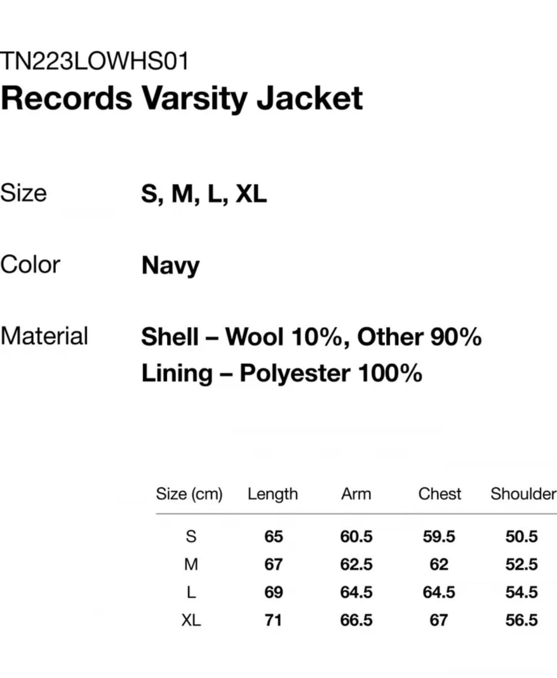디스이즈네버댓 레코즈 바시티 자켓 네이비 L 상품이미지3