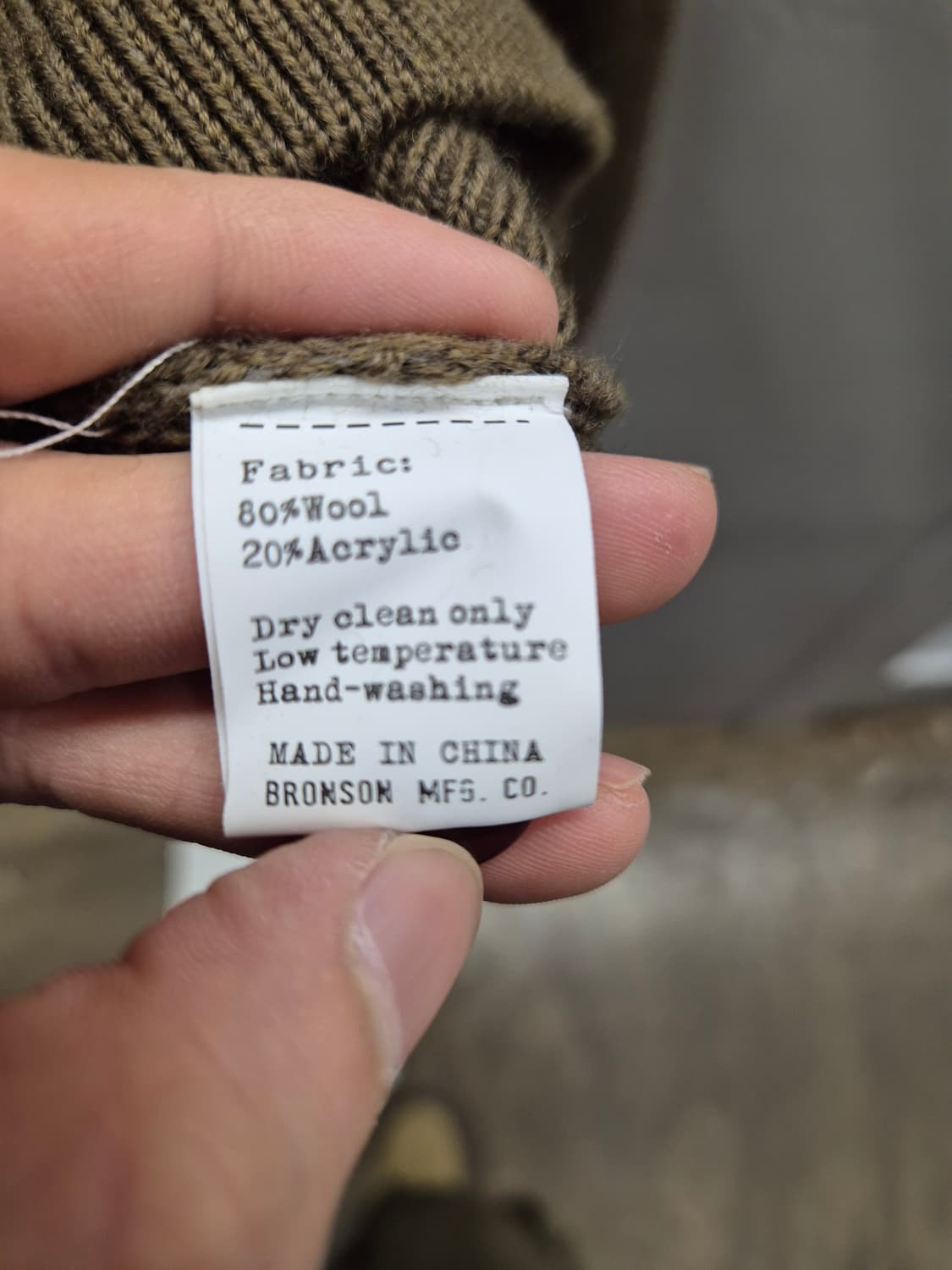 브론슨 US ARMY 하이넥 울 스웨터 올리브 40 상품이미지5