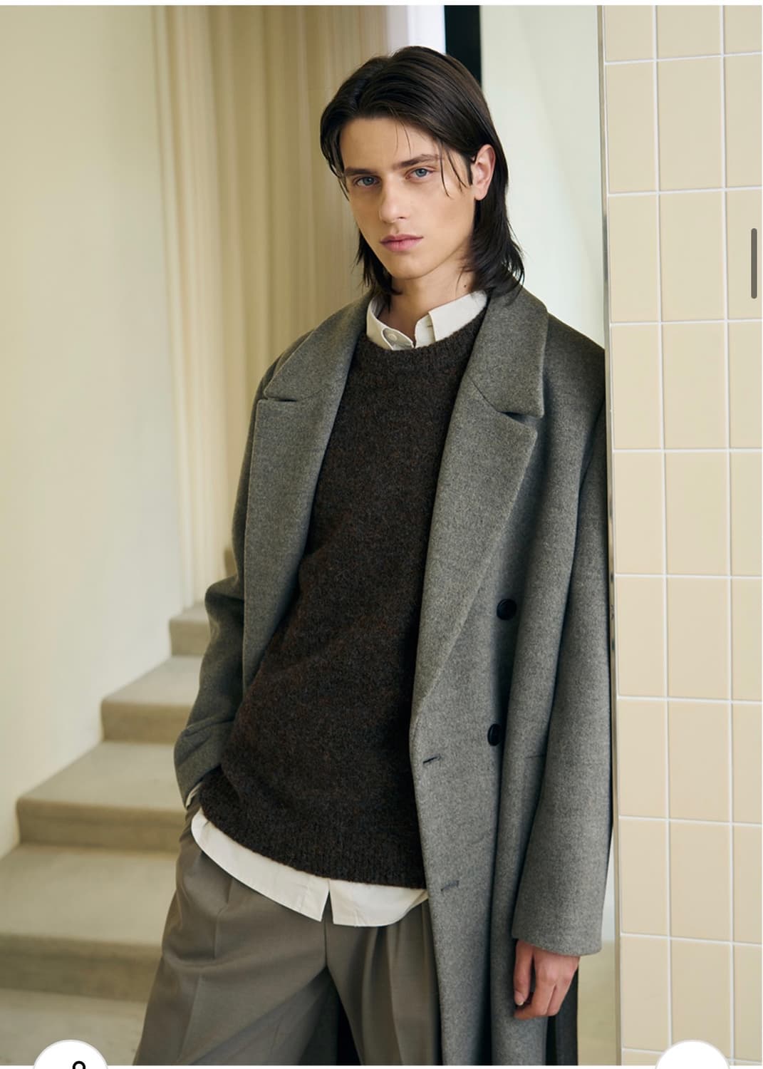 (새상품)(L) 드로우핏 울 블렌딩 헤어리 니트 [BROWN] 판매 상품이미지6