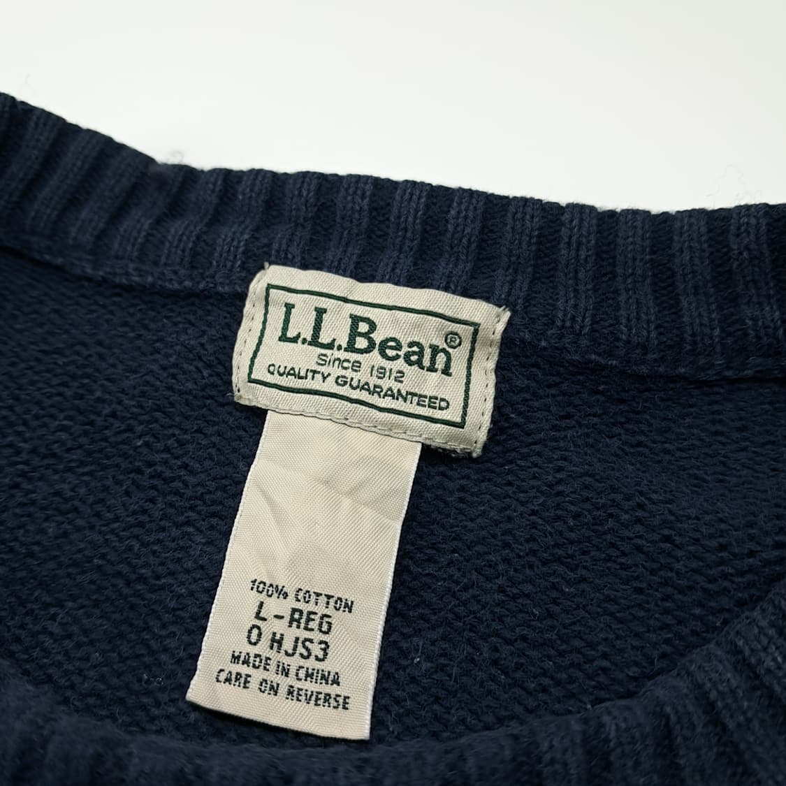 CL038 엘엘빈 캐시미어 블렌드 빈티지 네이비 라운드 니트 상품이미지3