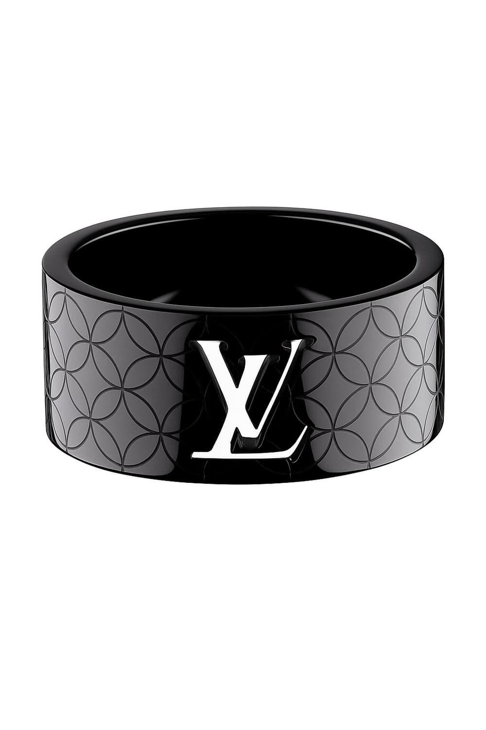 루이비통 샹젤리제 LV 로고 플라워 문양 링 반지 블랙 상품이미지1