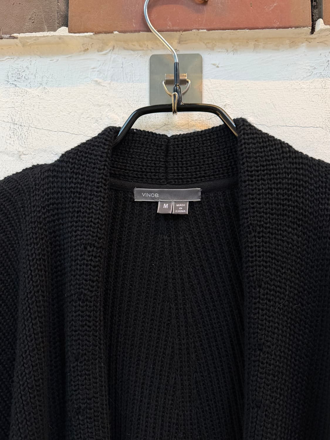 Vince 블랙 드레이프 코튼 니트 가디건 M 상품이미지2
