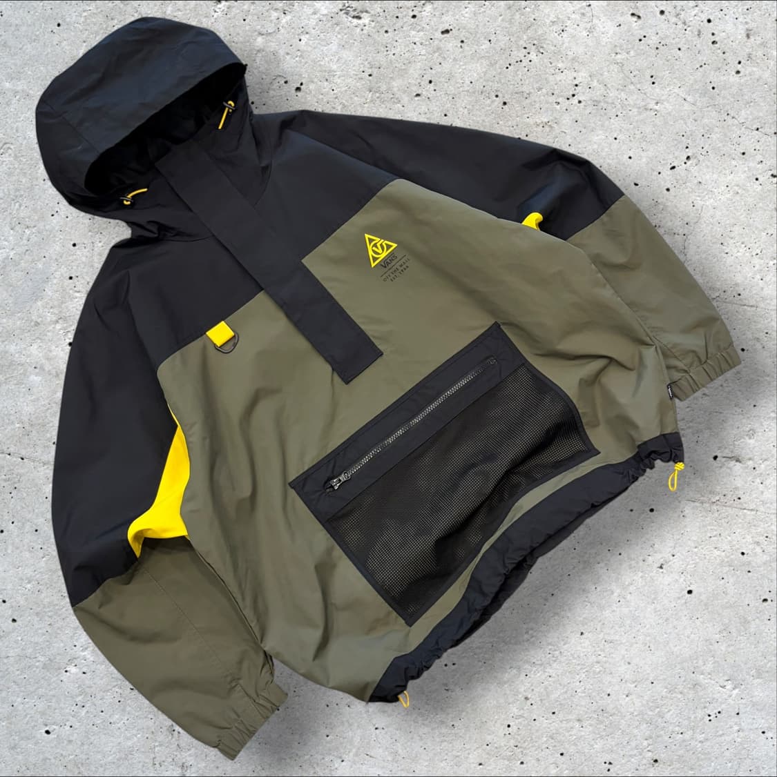 [S] 반스 아노락 바람막이 블랙/카키/옐로우 D881 상품이미지1