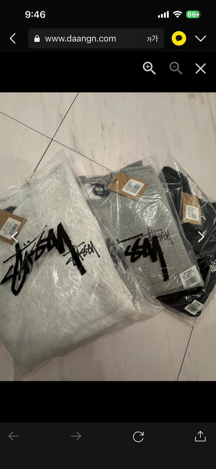 정품 /무료배송]스투시 맨투맨 베이직 기모 크루넥 남녀공용 3COLOR 상품이미지3