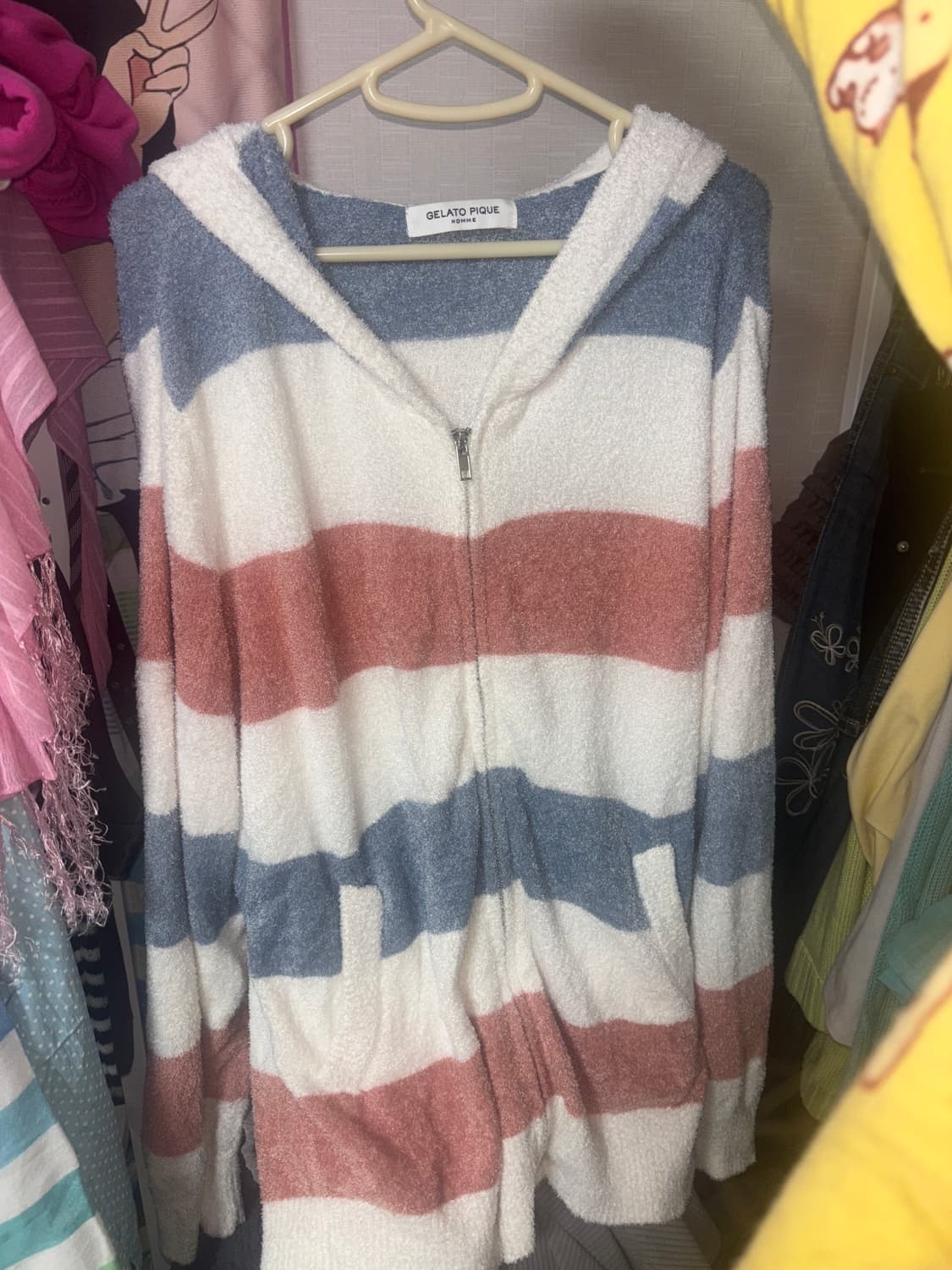 젤라또 피케 스트라이프 후드집업 히메갸루 러블리 모리걸 핀터 빈티지 상품이미지1