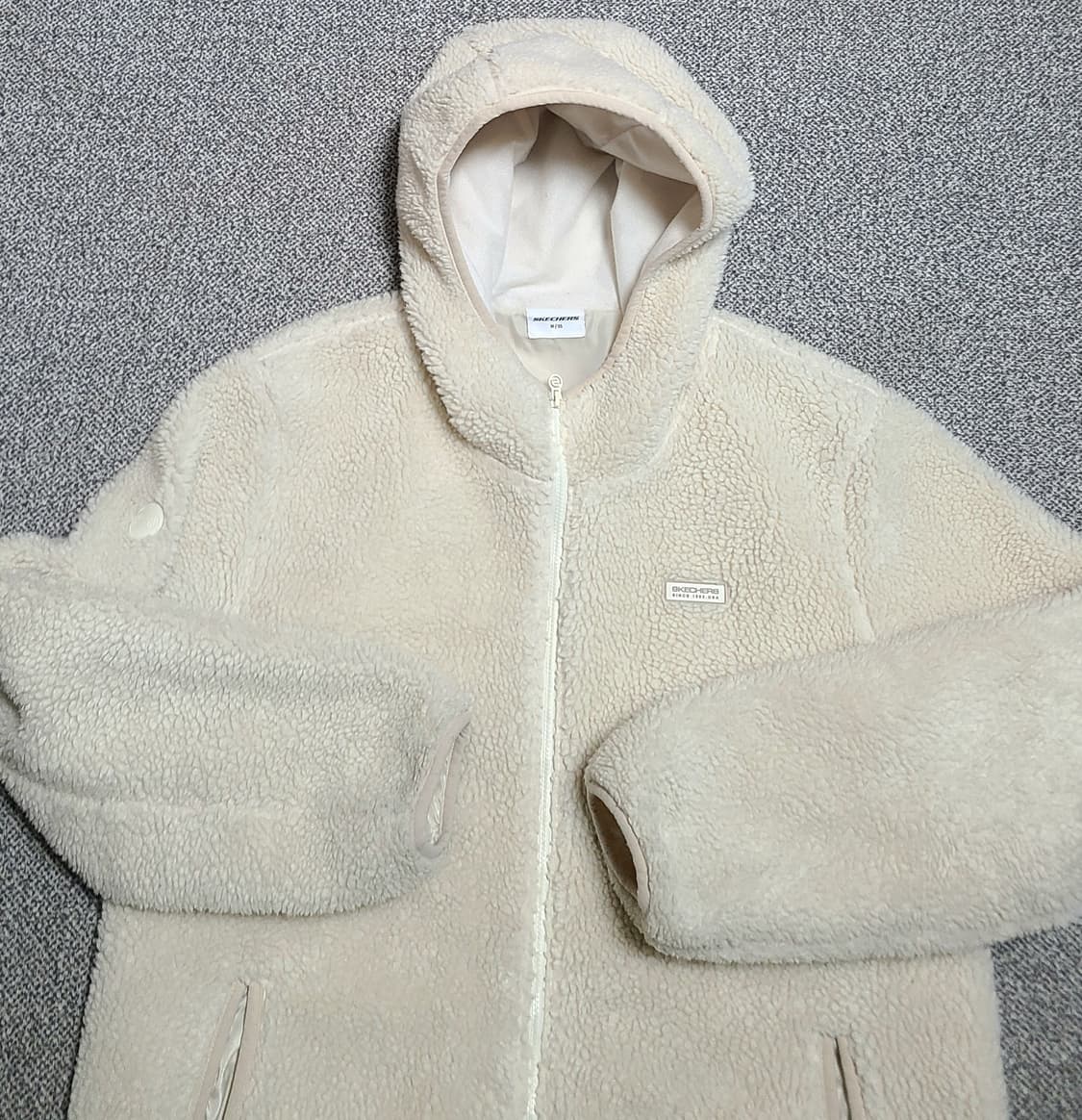 스케쳐스 후리스 후드집업 M(95) 아이보리 상품이미지3