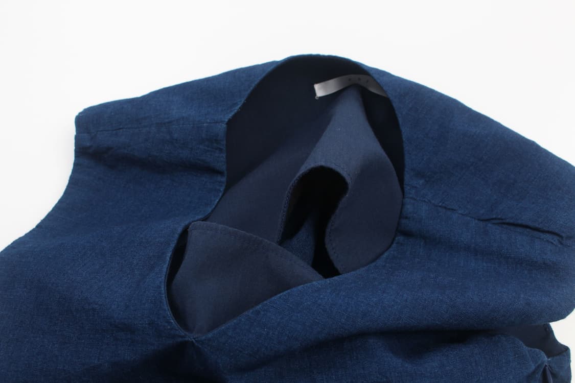 KBF  Indigo Linen Short Vest 상품이미지7