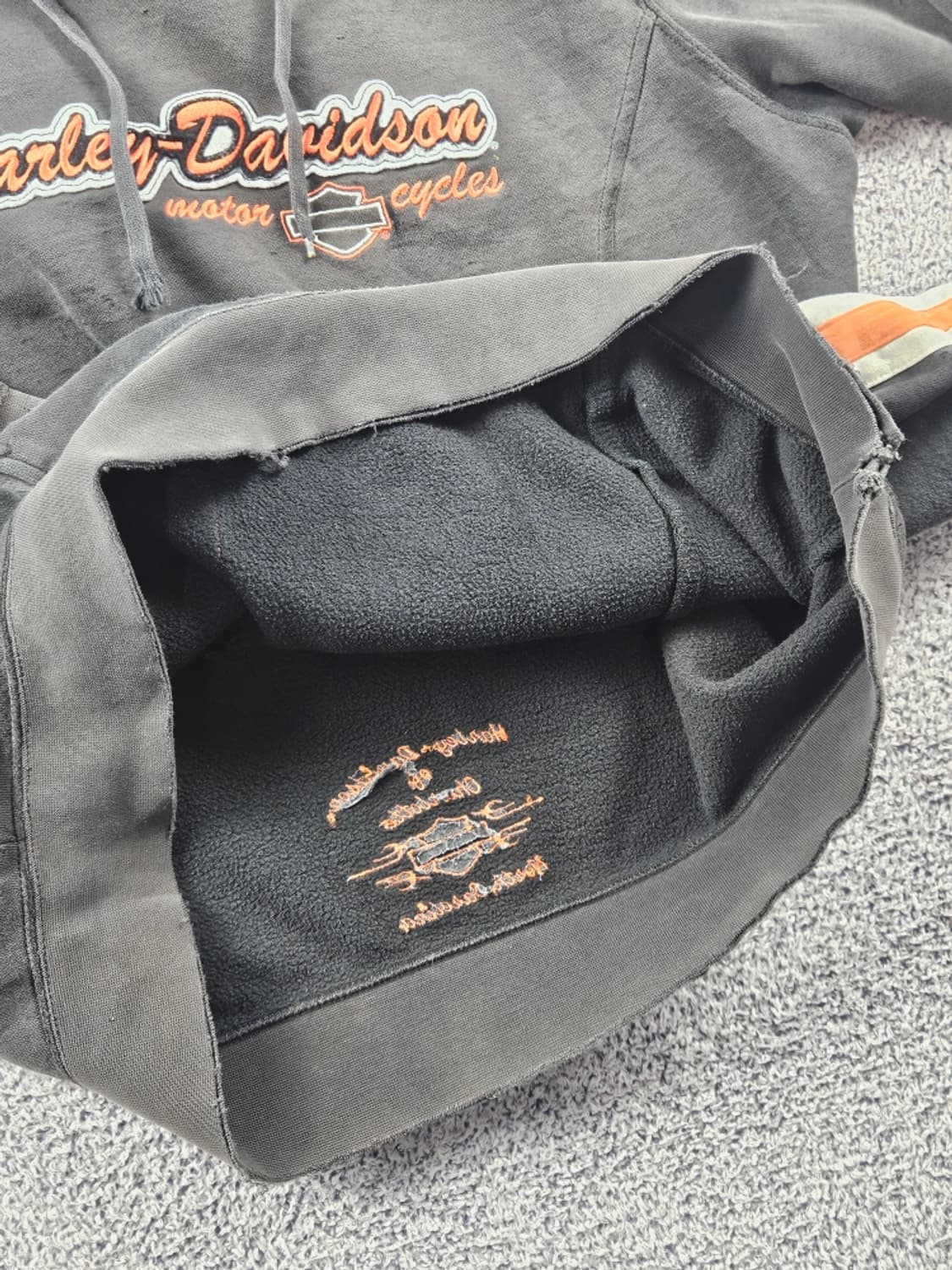 할리데이비슨 디스트레스드 커스텀 스웻 후드 티셔츠 ( L )/ 11375 상품이미지9