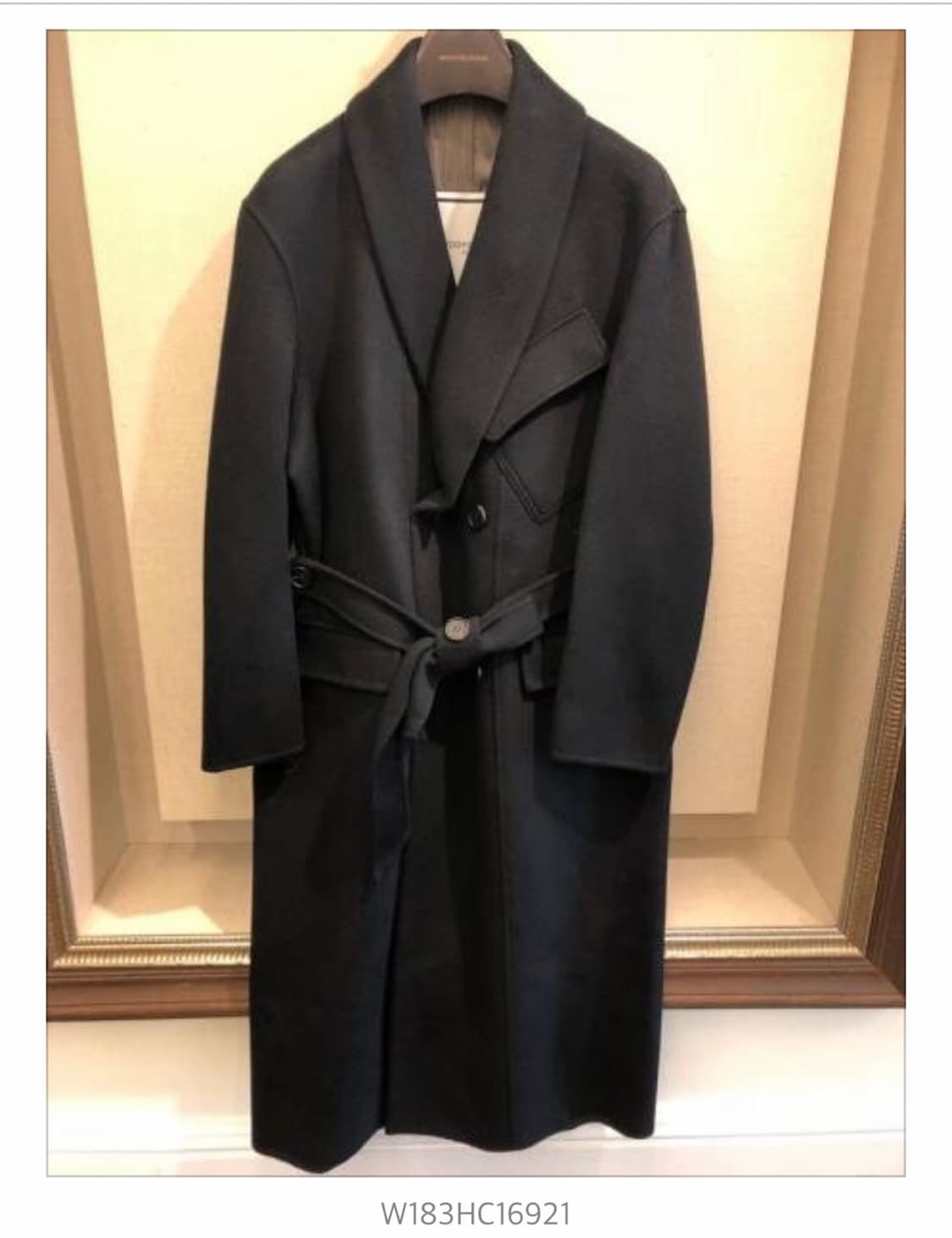 우영미 18Fw 숄카라 컬렉션 블랙 롱코트 44사이즈 실측기재 상품이미지1