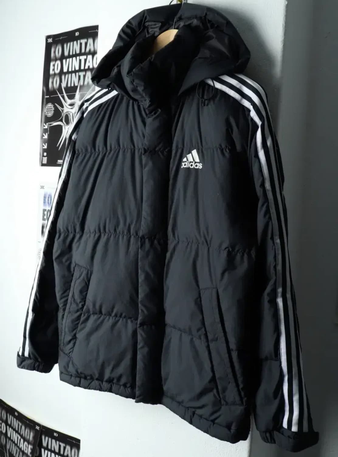 (상태 좋음) 아디다스 3선 오리털 숏패딩 상품이미지1