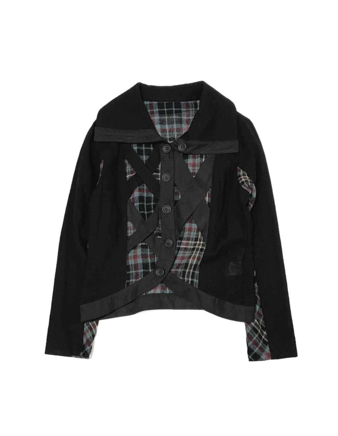 빈티지 체크 가디건 상품이미지1