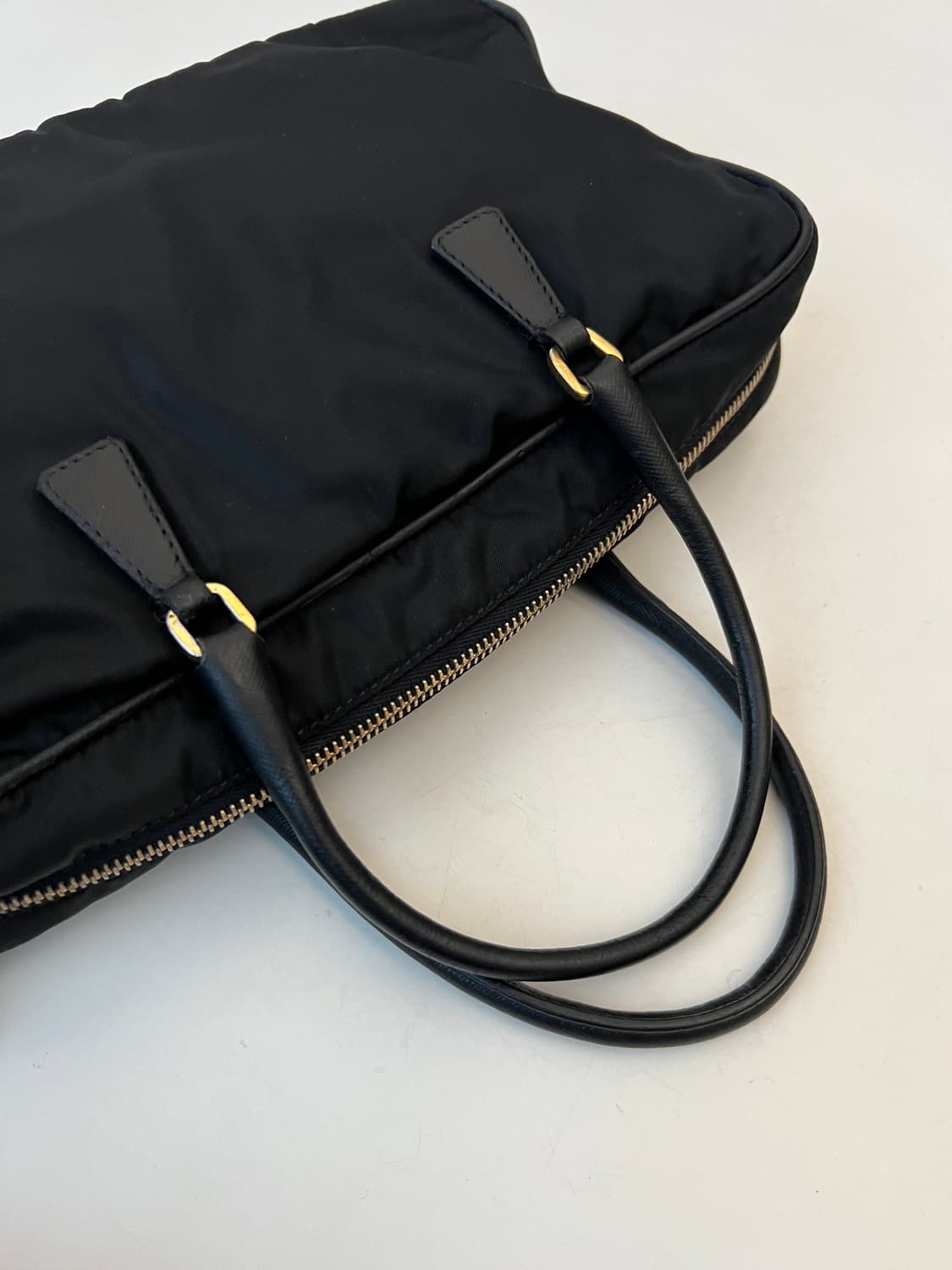 (빈티지) 프라다 블랙 포코노 미니 볼링백 상품이미지7