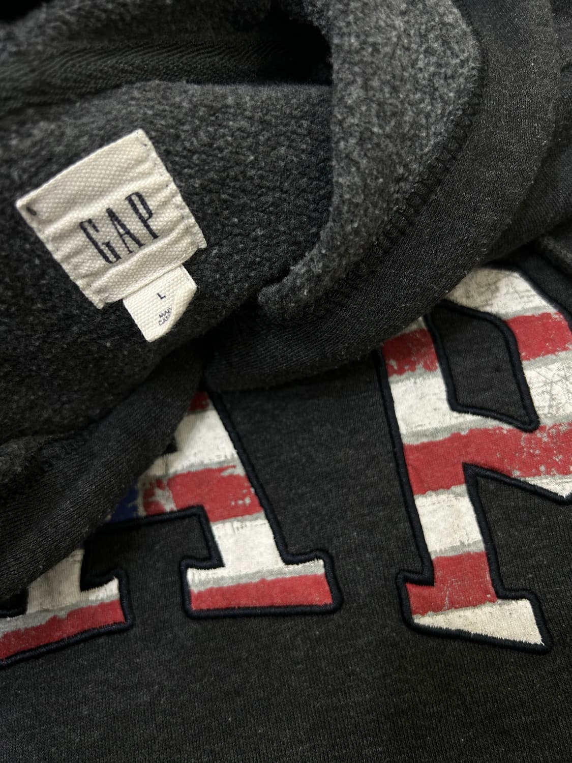 [L]GAP 성조기 후드/챠콜/기모 상품이미지5