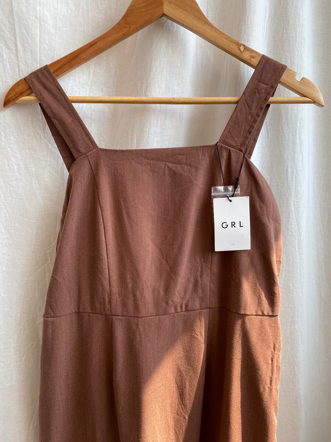 GRL 브라운 민소매원피스(M/새상품) 상품이미지4