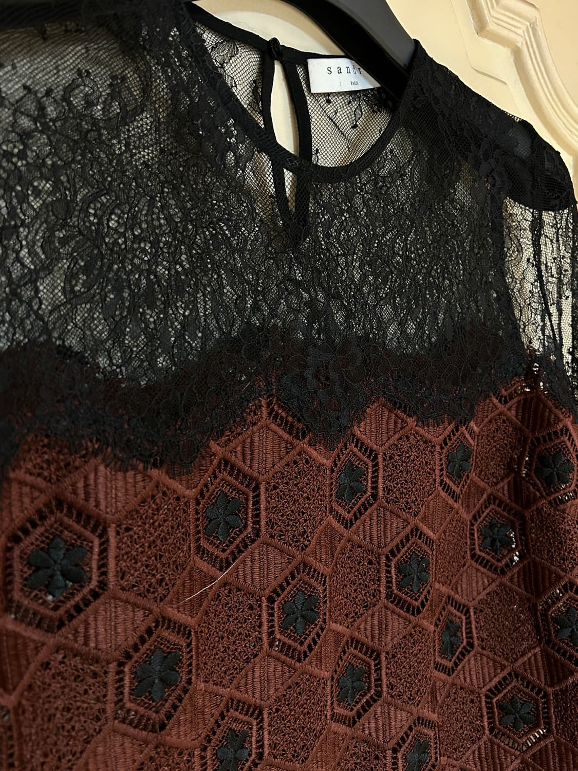 산드로 레이스 시어 블라우스 상품이미지4