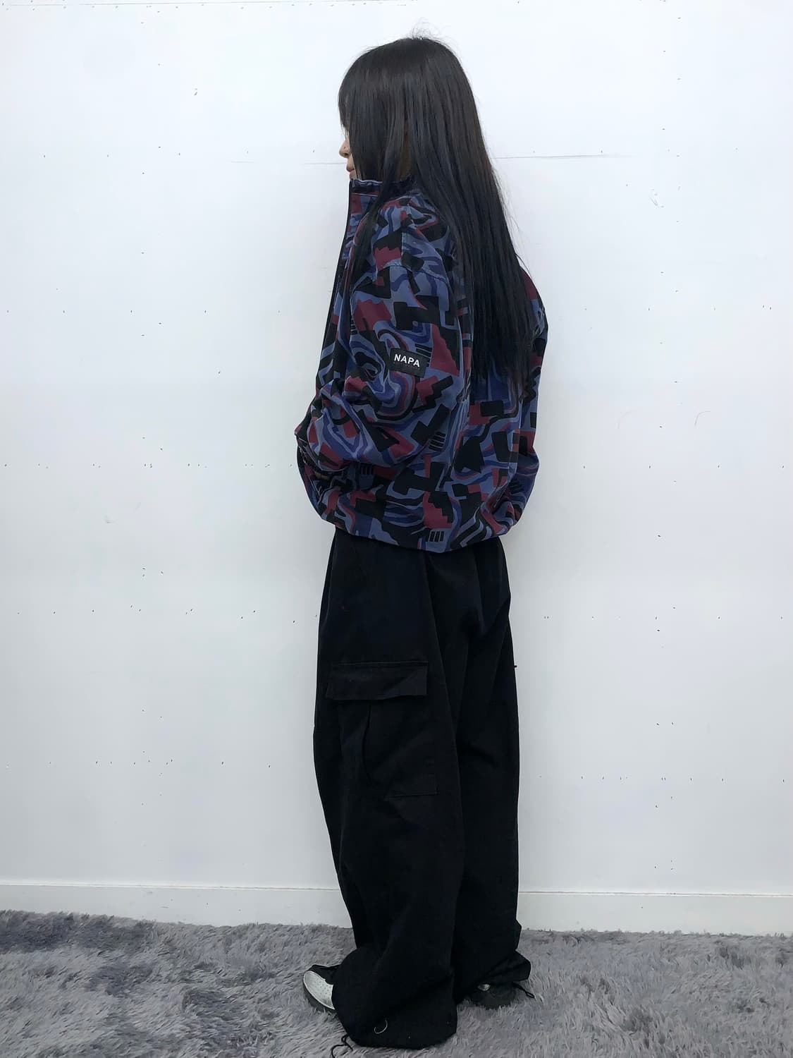 오버핏 블랙 벌룬 카고 팬츠 상품이미지3