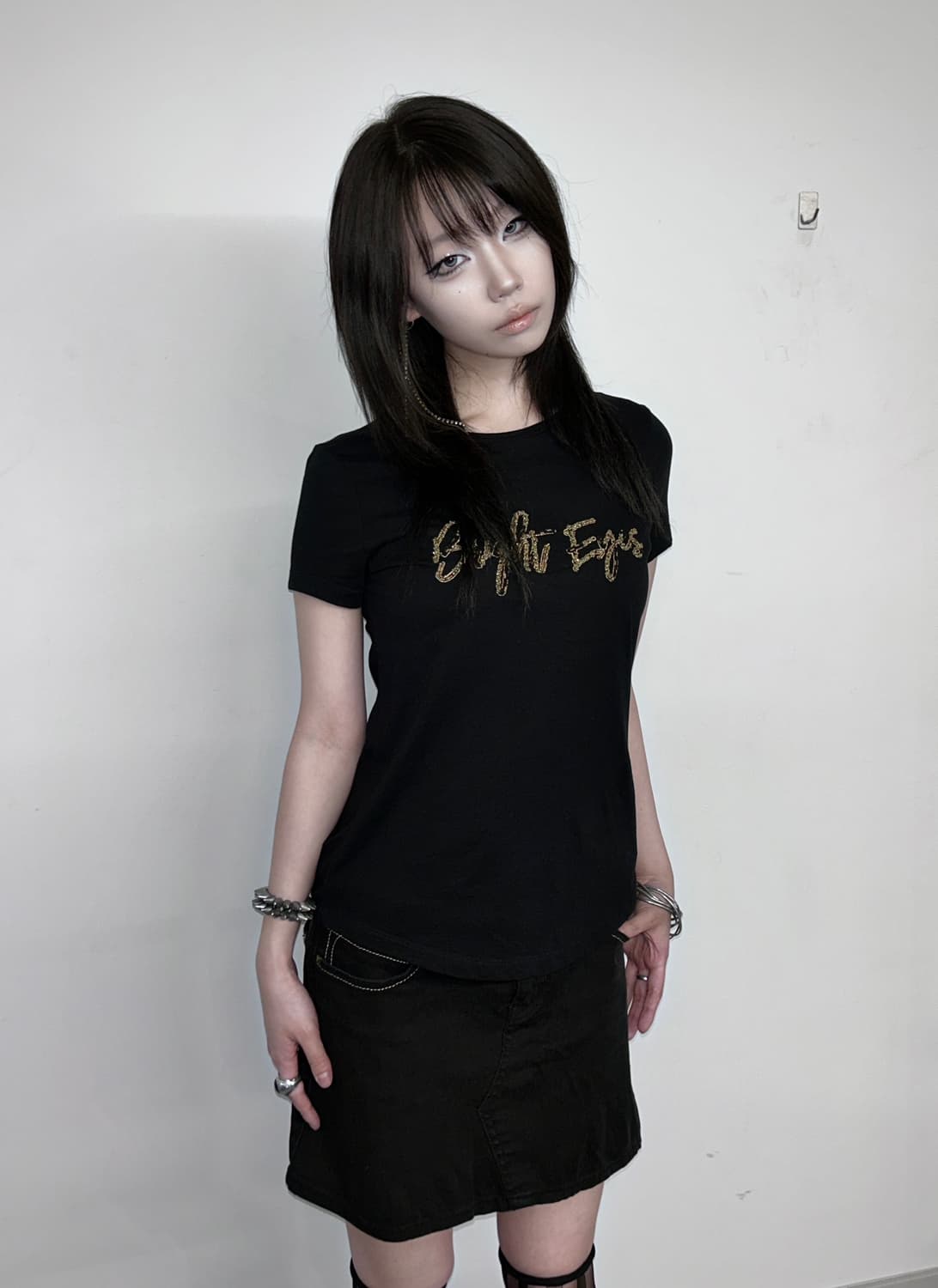 마시모 두띠 3D 세퀸 레터링 티셔츠 상품이미지1