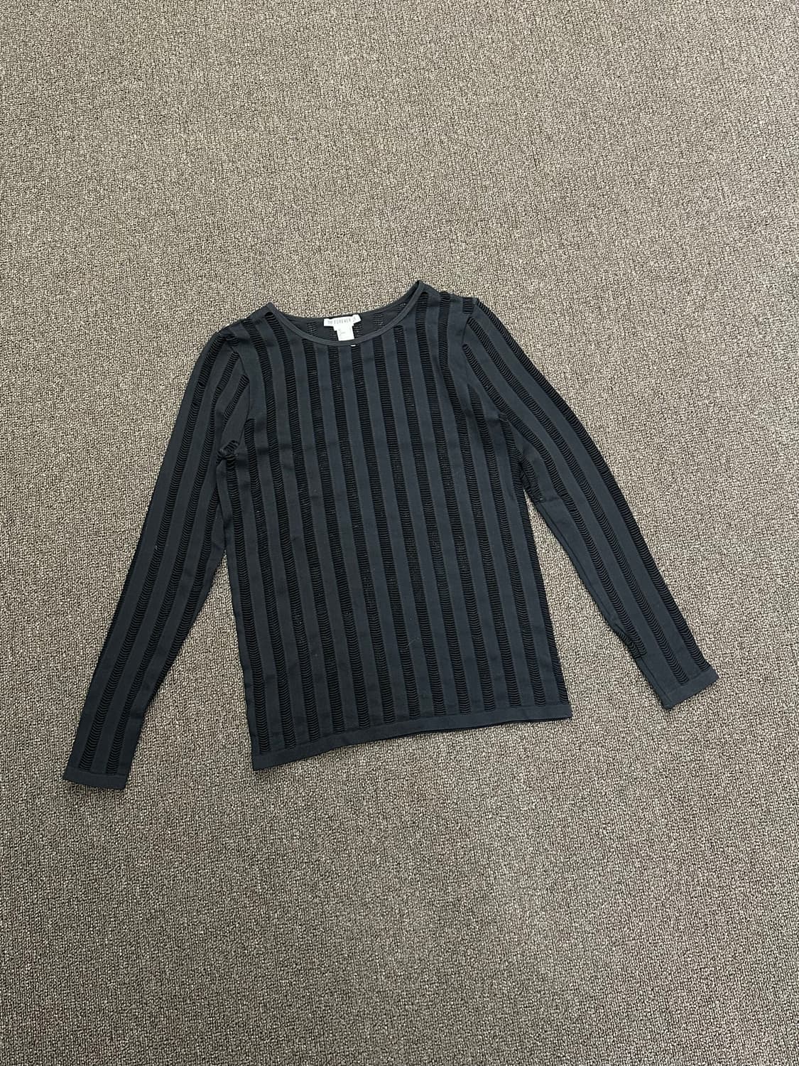 S)Forever 21 빈티지 여성 블랙 시스루 니트 탑 상품이미지1