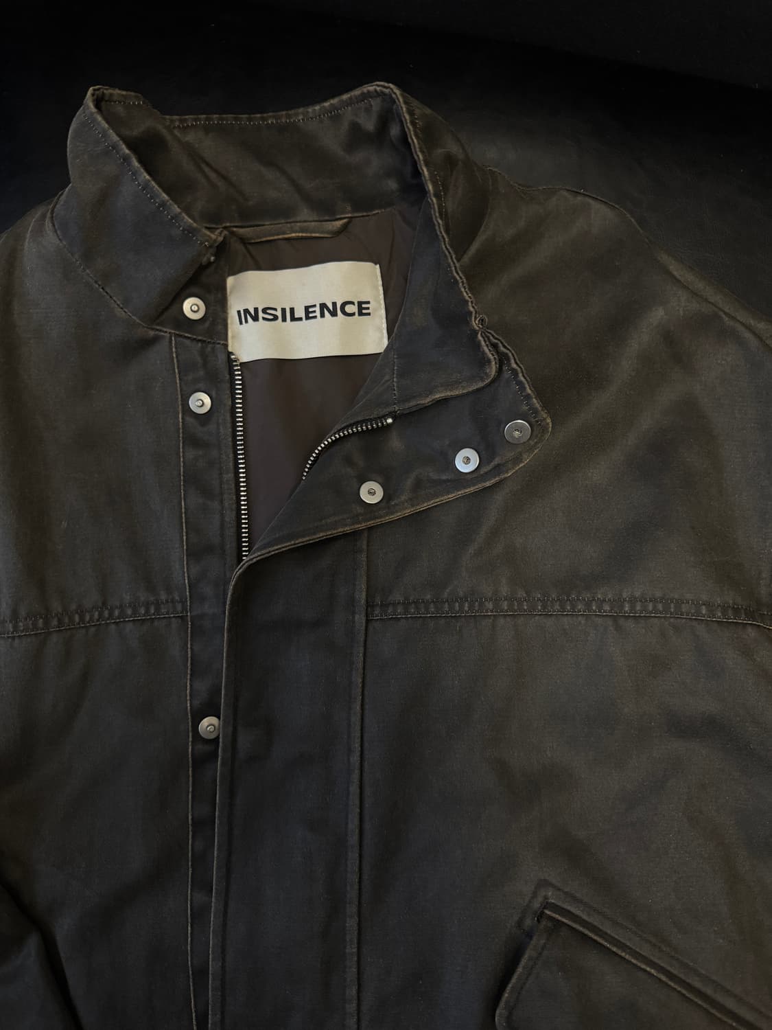 인사일런스 워시드 레더 자켓 브라운 상품이미지1