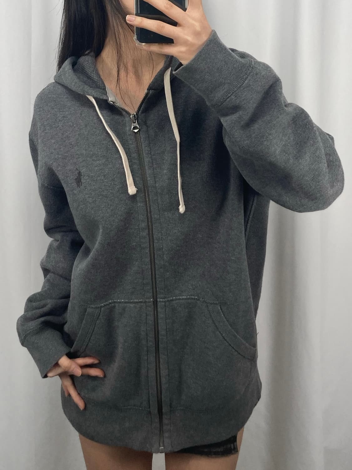 폴로 그레이 후드집업 상품이미지2