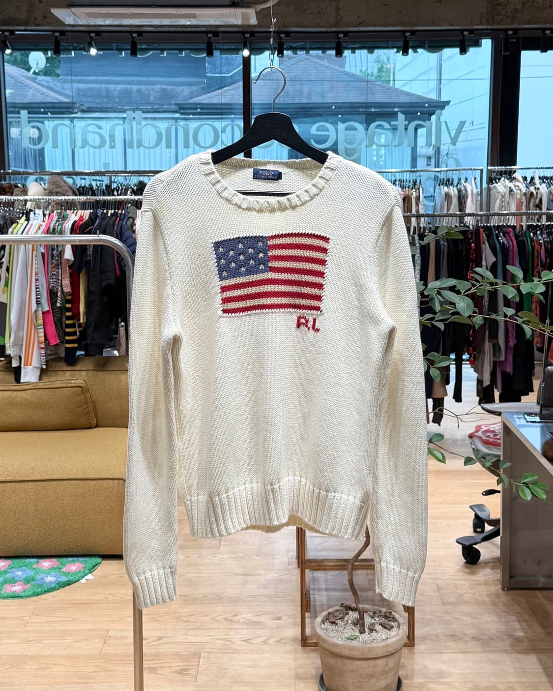 폴로 랄프로렌 아이보리 USA 성조기 니트  상품이미지1