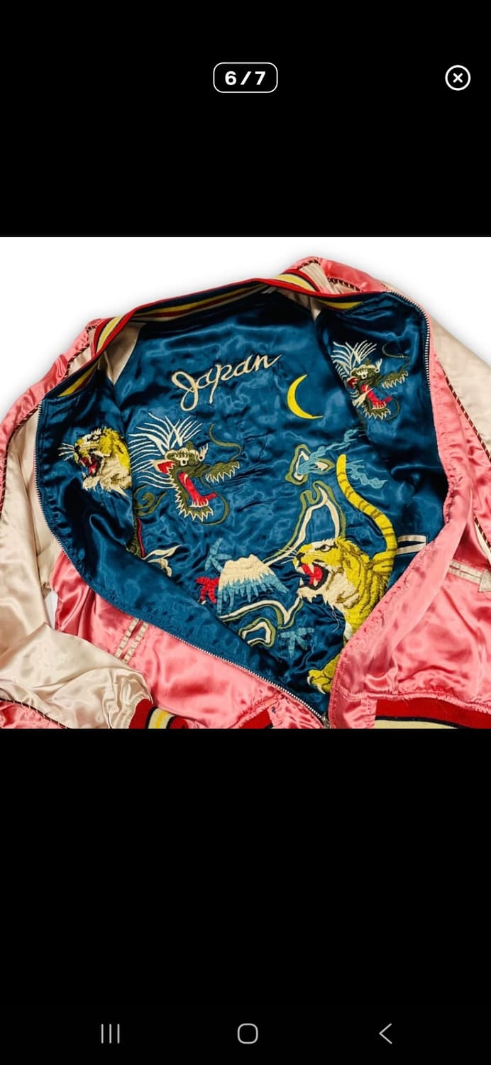 휴스턴 오리엔탈 드래곤 자수 글로시 리버시블 스카쟌 상품이미지5