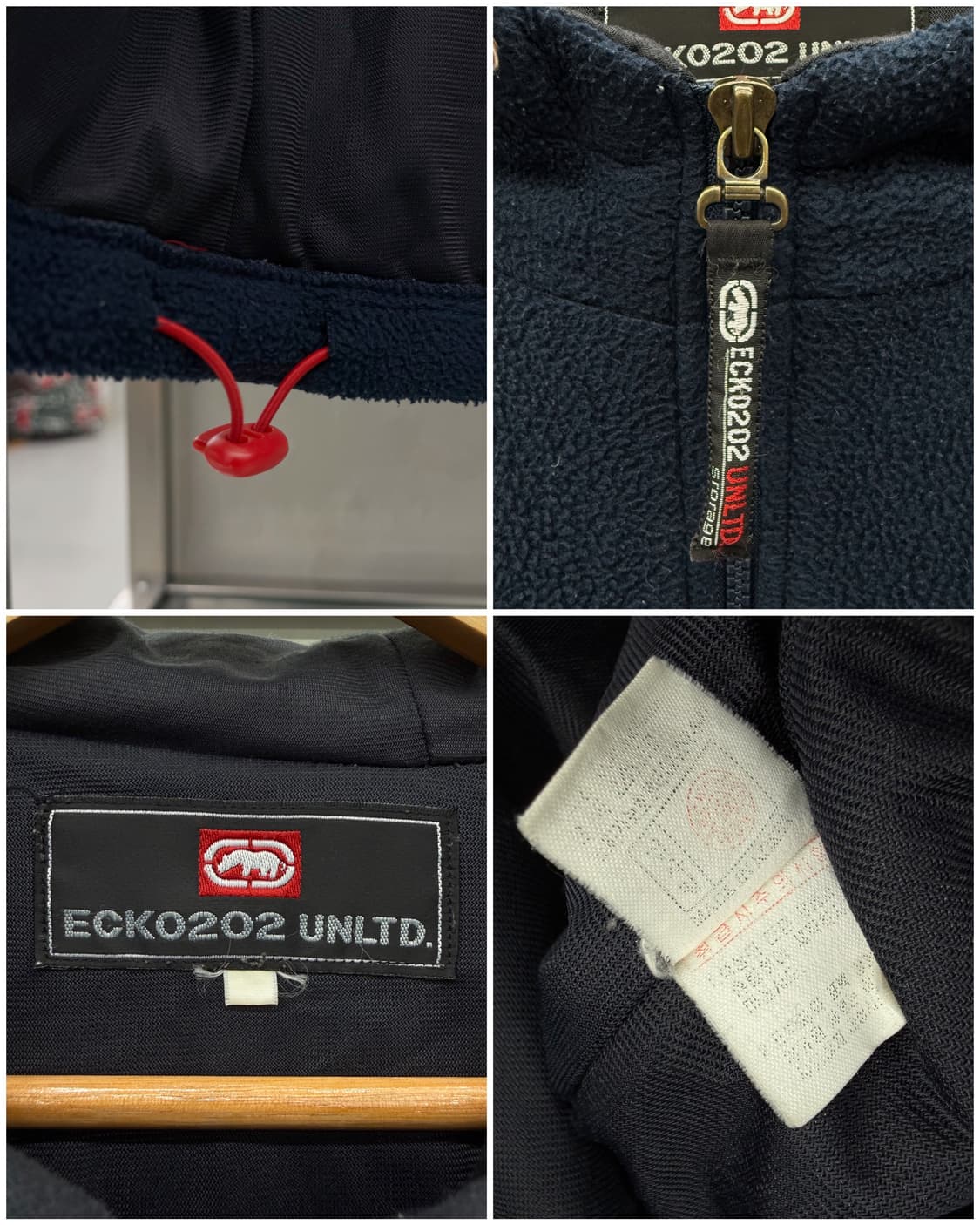 에코 언리미티드 00s 백로고 플리스 자켓 네이비 상품이미지9