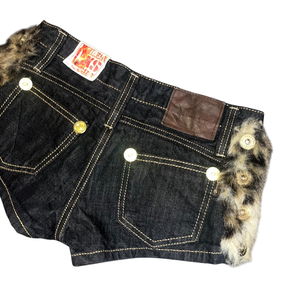 d.i.a 다이아 사이드 호피퍼 데님 숏팬츠 갸루y2k펑크 상품이미지4