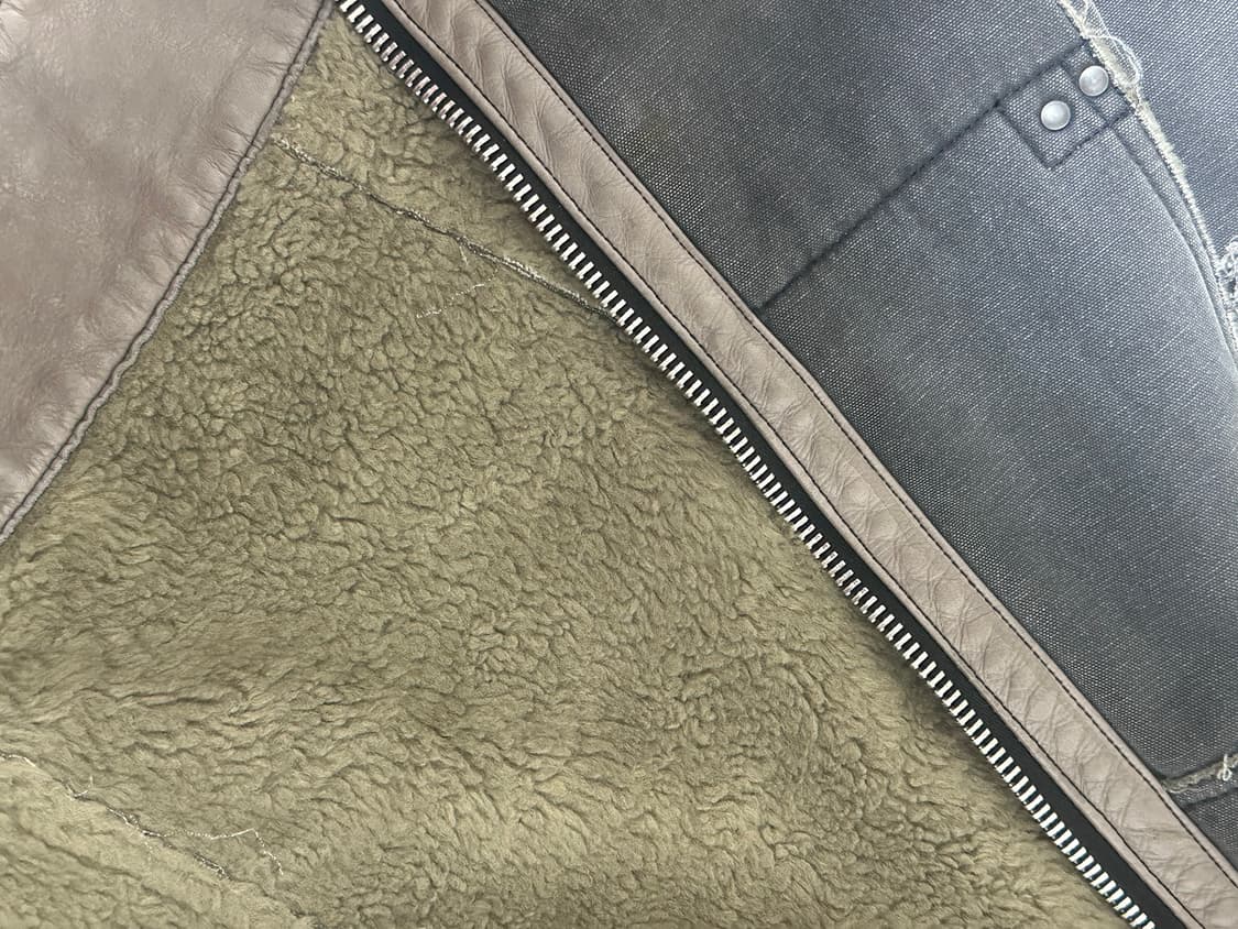 빈티지 디젤 90s 여성 트리밍 카우 레더 자켓 (s) 상품이미지7