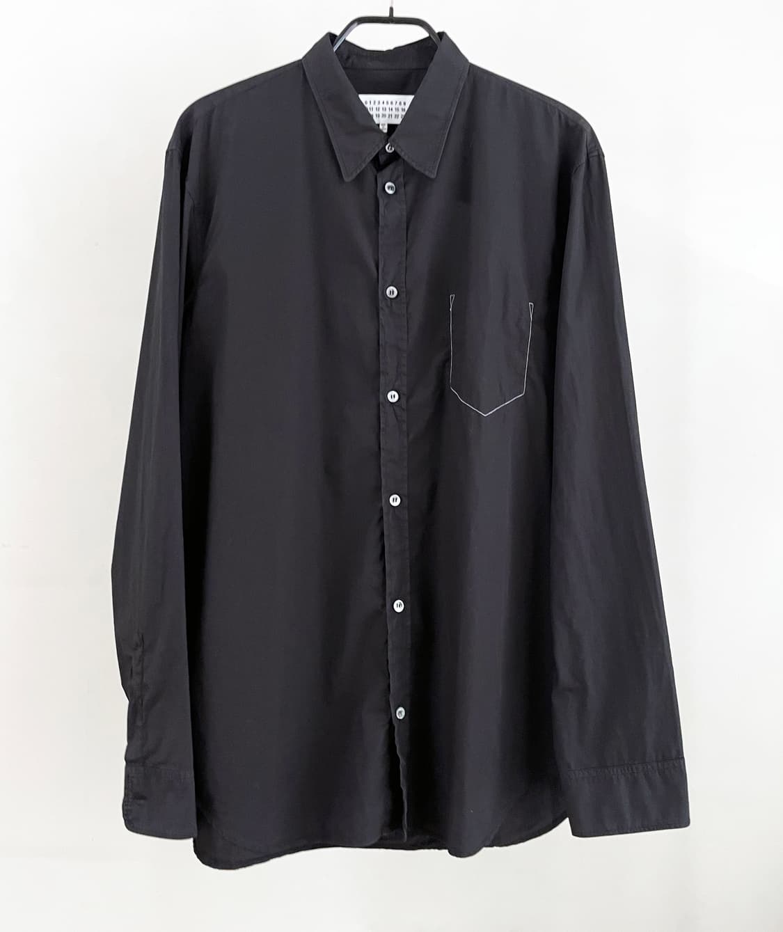 마르지엘라 스티치 포플린 셔츠 블랙 상품이미지2