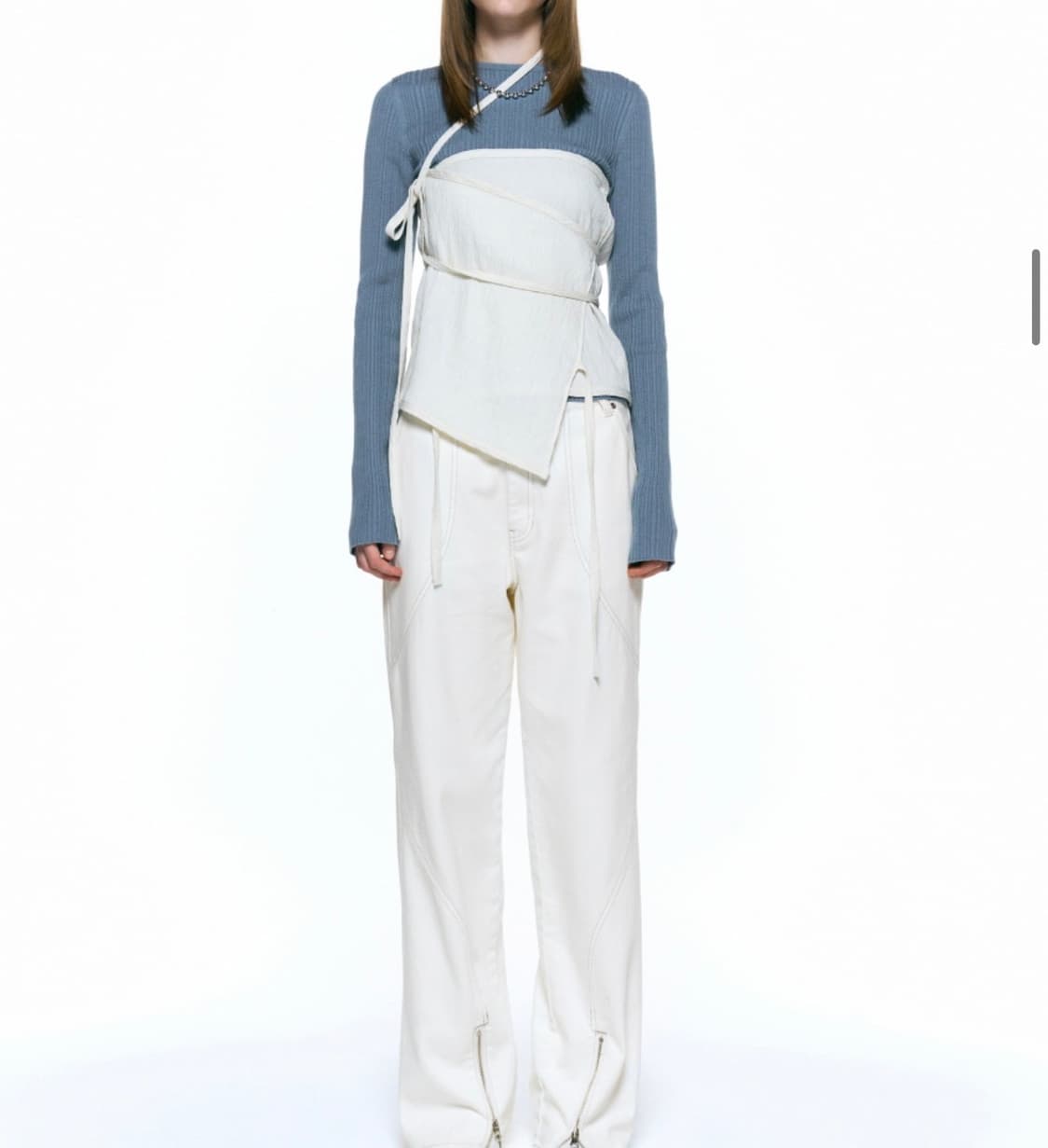 인사일런스 기본 니트 화이트 색상 상품이미지1