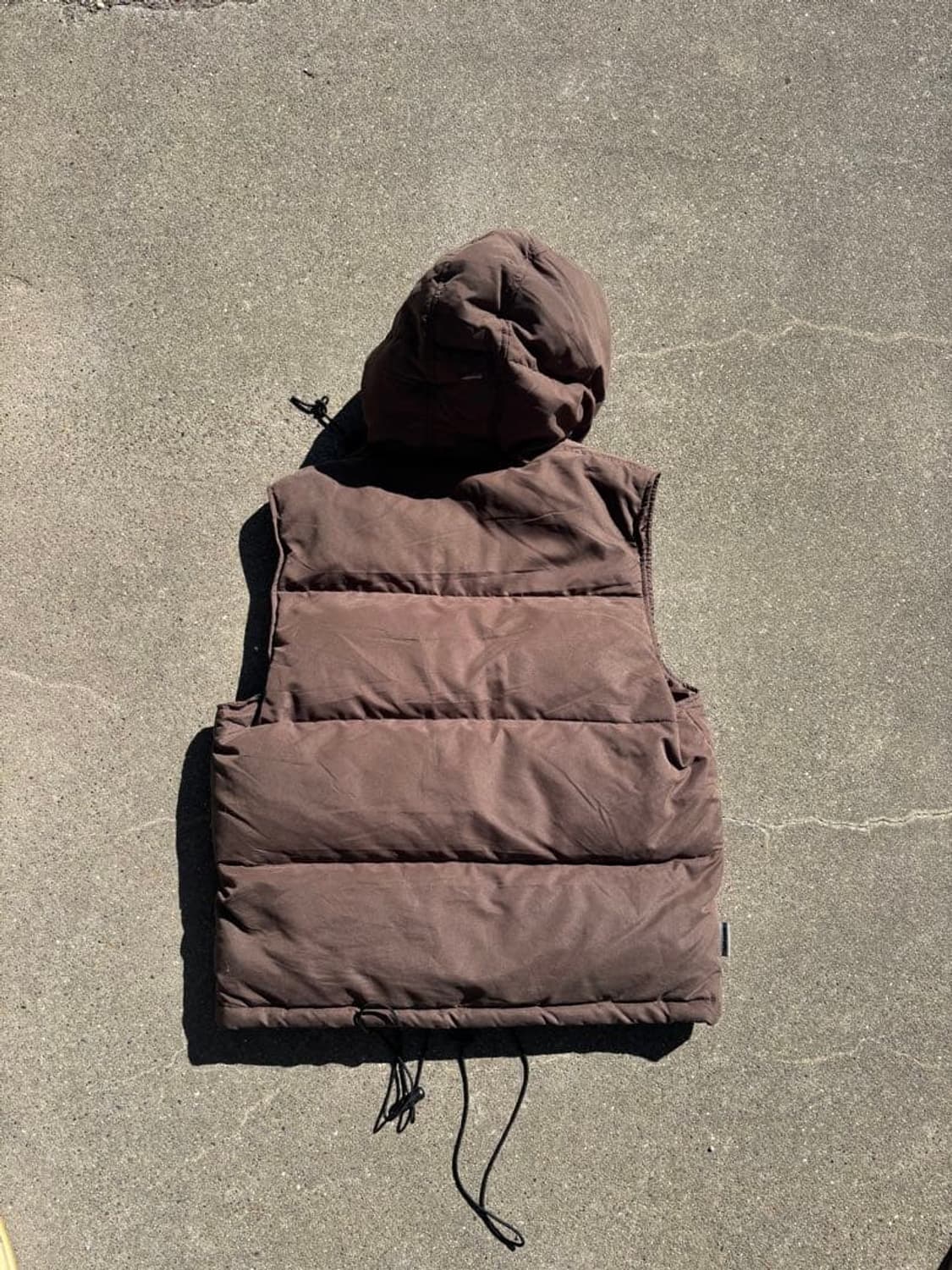 90s 비치 스케이트보드 후드 다운 패딩 베스트 브라운 상품이미지3