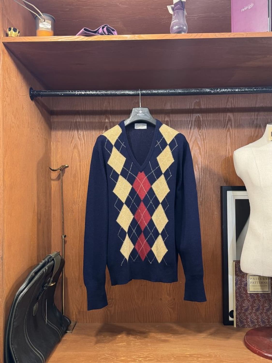 아쿠아스큐텀 아가일 니트 상품이미지1