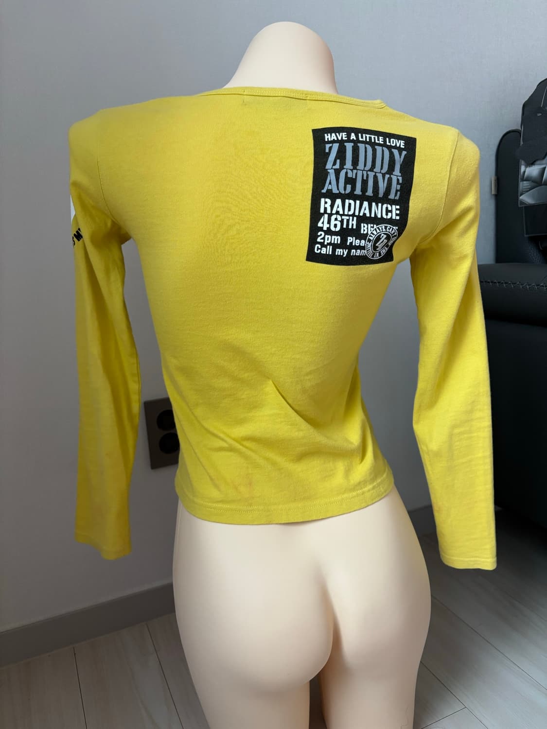 빈티지 딱붙 노란색 롱슬리브 상품이미지2